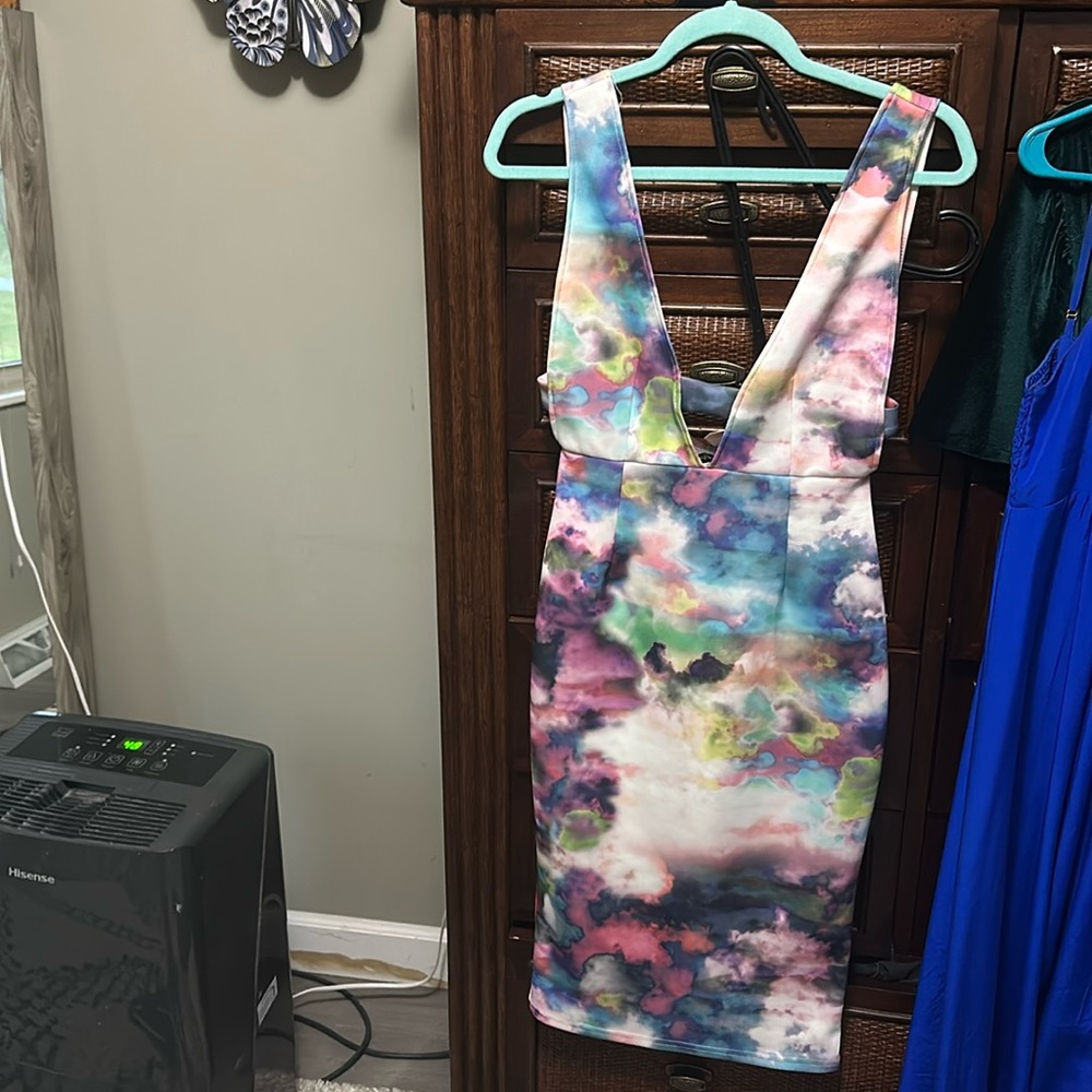 Gorgeous abstract colorful dress, NWT